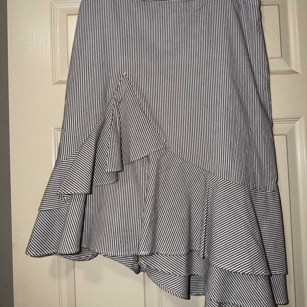 Banana Republic Asymmetrical Striped Skirt - Black and White